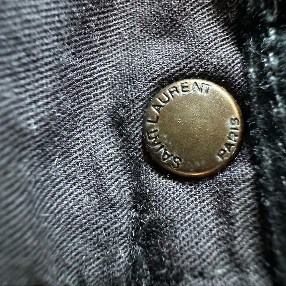 YVES SAINT LAURENT SKINNY VELVET LIKE BLACK PANTS JEANS MENS  AUTHENTIC - Picture 10 of 16